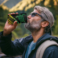 Polynesian Pride 4 in 1 Can Cooler Tumbler Turtle Hibiscus Luxury Style - Reggae Ver2