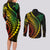 Polynesian Pride Couples Matching Long Sleeve Bodycon Dress and Long Sleeve Button Shirts Turtle Hibiscus Luxury Style - Reggae Ver2 LT7 - Polynesian Pride