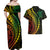 Polynesian Pride Couples Matching Off Shoulder Maxi Dress and Hawaiian Shirt Turtle Hibiscus Luxury Style - Reggae Ver2 LT7 - Polynesian Pride