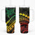 Polynesian Pride Tumbler With Handle Turtle Hibiscus Luxury Style - Reggae Ver2