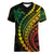Polynesian Pride Women V Neck T Shirt Turtle Hibiscus Luxury Style - Reggae Ver2 LT7 Female Reggae - Polynesian Pride