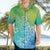 Polynesia Hawaiian Shirt Plumeria Blue Gradient Curves LT7 - Polynesian Pride