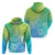 Polynesia Hoodie Plumeria Blue Gradient Curves LT7 - Polynesian Pride