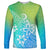 Polynesia Long Sleeve Shirt Plumeria Blue Gradient Curves LT7 Unisex Blue Green - Polynesian Pride