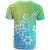 Polynesia T Shirt Plumeria Blue Gradient Curves LT7 - Polynesian Pride
