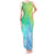 Polynesia Tank Maxi Dress Plumeria Blue Gradient Curves LT7 Women Blue Green - Polynesian Pride