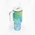 Polynesia Tumbler With Handle Plumeria Blue Gradient Curves