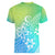 Polynesia Women V Neck T Shirt Plumeria Blue Gradient Curves LT7 - Polynesian Pride