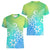 Polynesia Women V Neck T Shirt Plumeria Blue Gradient Curves LT7 - Polynesian Pride