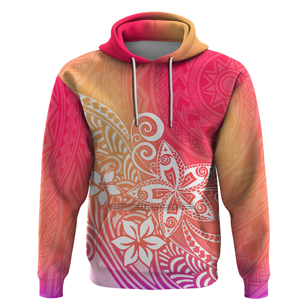 Polynesia Hoodie Plumeria Pink Gradient Curves LT7 Pink - Polynesian Pride