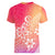 Polynesia Women V Neck T Shirt Plumeria Pink Gradient Curves LT7 - Polynesian Pride