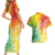 Polynesia Couples Matching Short Sleeve Bodycon Dress and Hawaiian Shirt Plumeria Reggae Curves LT7 - Polynesian Pride