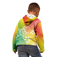 Polynesia Kid Hoodie Plumeria Reggae Curves LT7 - Polynesian Pride
