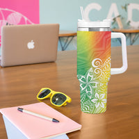 Polynesia Tumbler With Handle Plumeria Reggae Curves