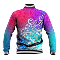 Polynesia Baseball Jacket Plumeria Galaxy Gradient Curves LT7 - Polynesian Pride