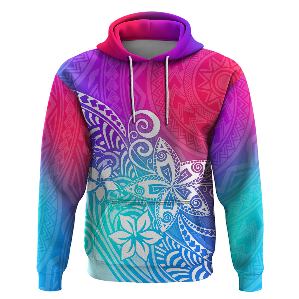 Polynesia Hoodie Plumeria Galaxy Gradient Curves LT7 Galaxy - Polynesian Pride