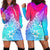 Polynesia Hoodie Dress Plumeria Galaxy Gradient Curves LT7 - Polynesian Pride