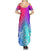 Polynesia Summer Maxi Dress Plumeria Galaxy Gradient Curves LT7 - Polynesian Pride