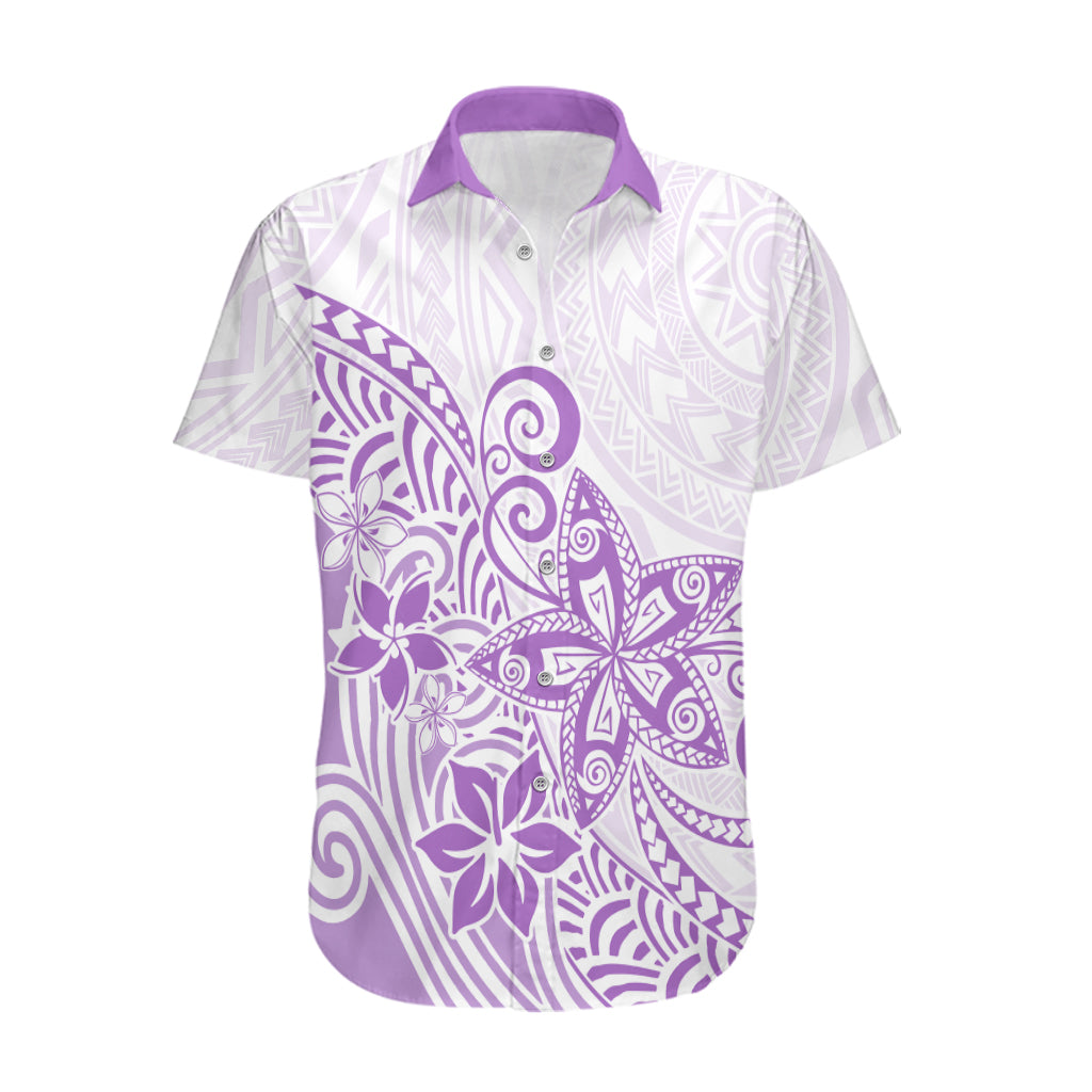 Polynesia Hawaiian Shirt Plumeria Lavender Curves LT7 Purple - Polynesian Pride