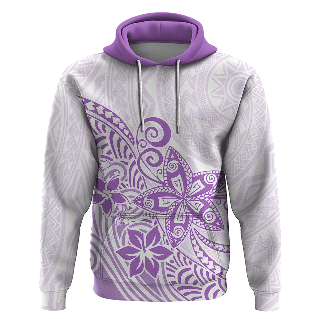 Polynesia Hoodie Plumeria Lavender Curves LT7 Purple - Polynesian Pride