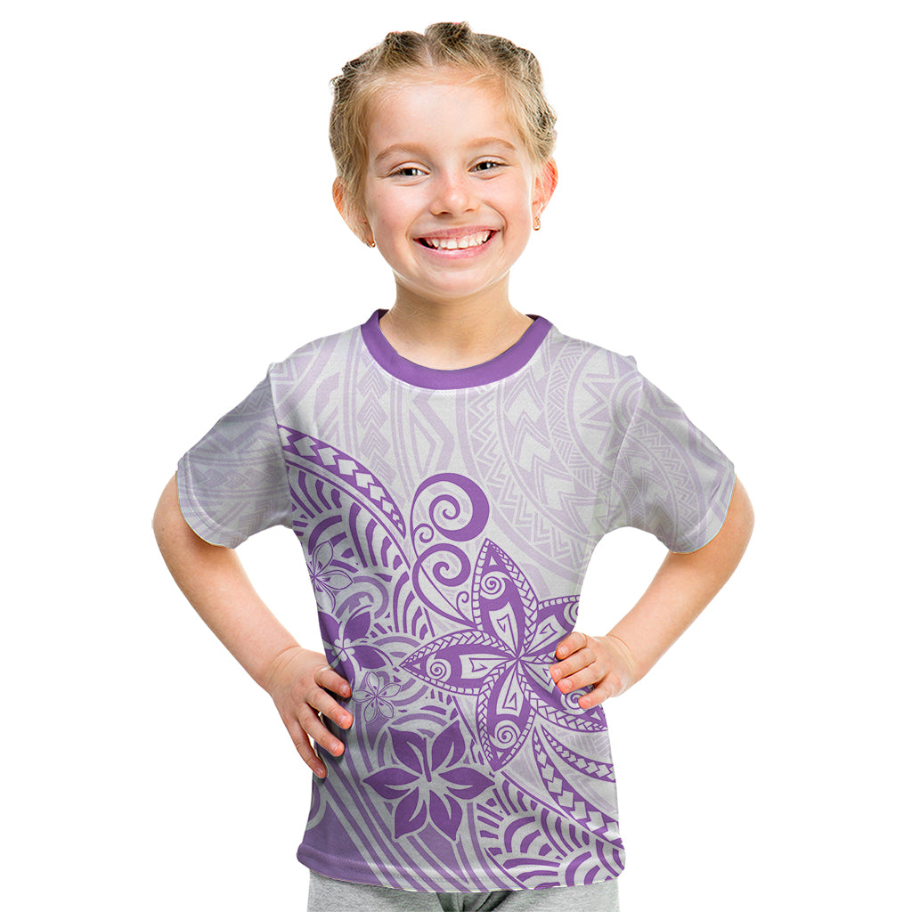 Polynesia Kid T Shirt Plumeria Lavender Curves LT7 Purple - Polynesian Pride