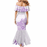 Polynesia Mermaid Dress Plumeria Lavender Curves LT7 - Polynesian Pride