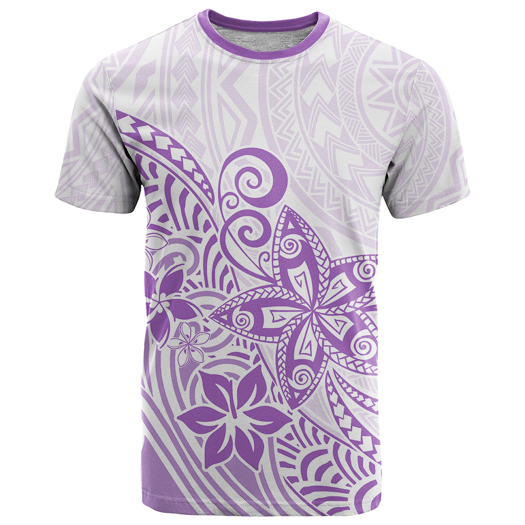 Polynesia T Shirt Plumeria Lavender Curves LT7 Purple - Polynesian Pride