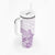 Polynesia Tumbler With Handle Plumeria Lavender Curves