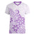 Polynesia Women V Neck T Shirt Plumeria Lavender Curves LT7 Female Purple - Polynesian Pride