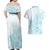 Polynesia Couples Matching Off Shoulder Maxi Dress and Hawaiian Shirt Plumeria Turquoise Curves LT7 - Polynesian Pride