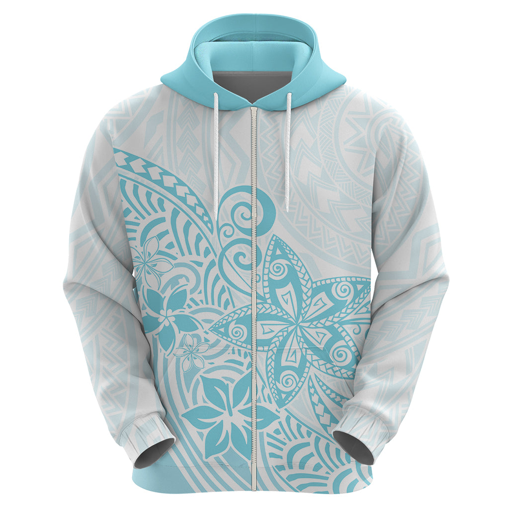 Polynesia Hoodie Plumeria Turquoise Curves LT7 - Polynesian Pride