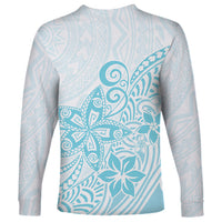 Polynesia Long Sleeve Shirt Plumeria Turquoise Curves LT7 - Polynesian Pride