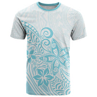 Polynesia T Shirt Plumeria Turquoise Curves LT7 Turquoise - Polynesian Pride