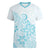 Polynesia Women V Neck T Shirt Plumeria Turquoise Curves LT7 Female Turquoise - Polynesian Pride