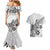 Polynesia Couples Matching Mermaid Dress and Hawaiian Shirt Plumeria White Curves LT7 - Polynesian Pride