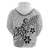 Polynesia Hoodie Plumeria White Curves LT7 - Polynesian Pride