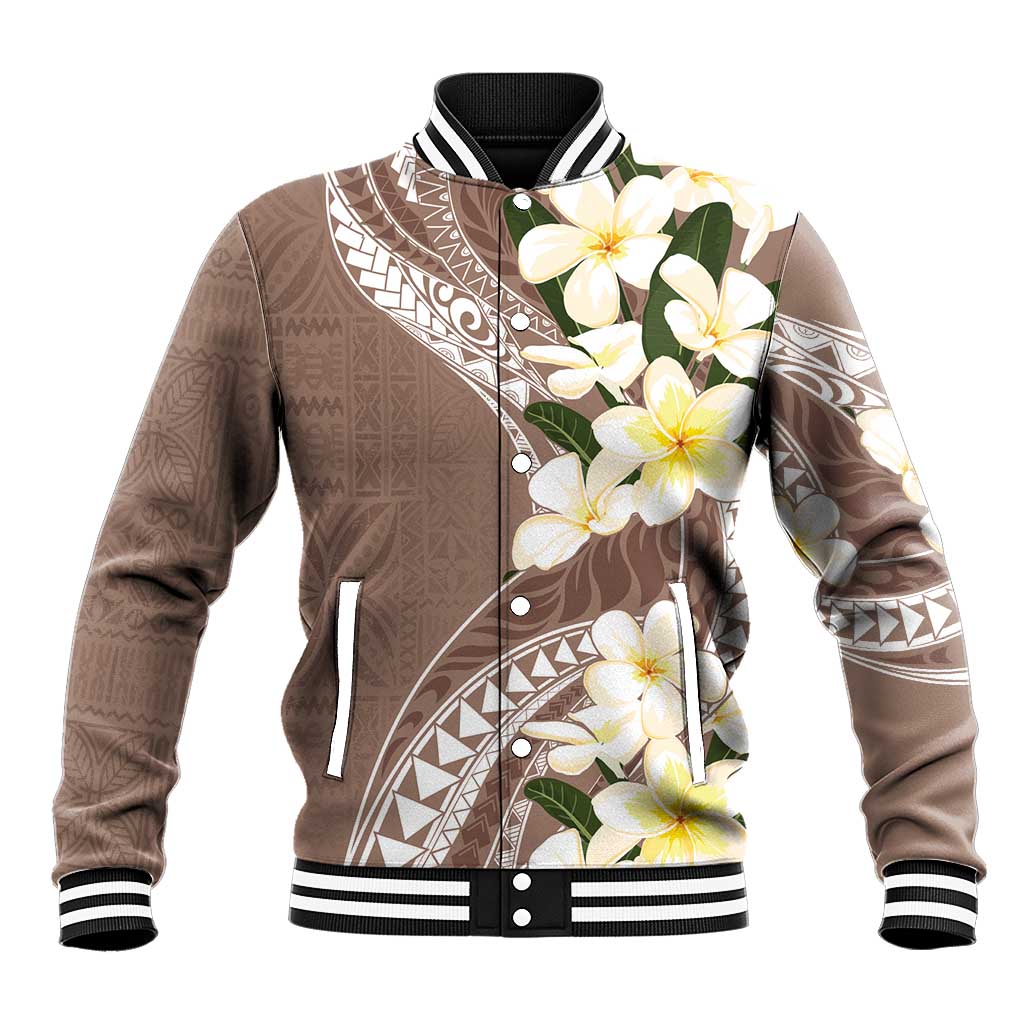 Aloha Hawaii Festive Baseball Jacket Frangipani Lace Classic - Beige