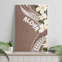 Aloha Hawaii Festive Canvas Wall Art Frangipani Lace Classic - Beige