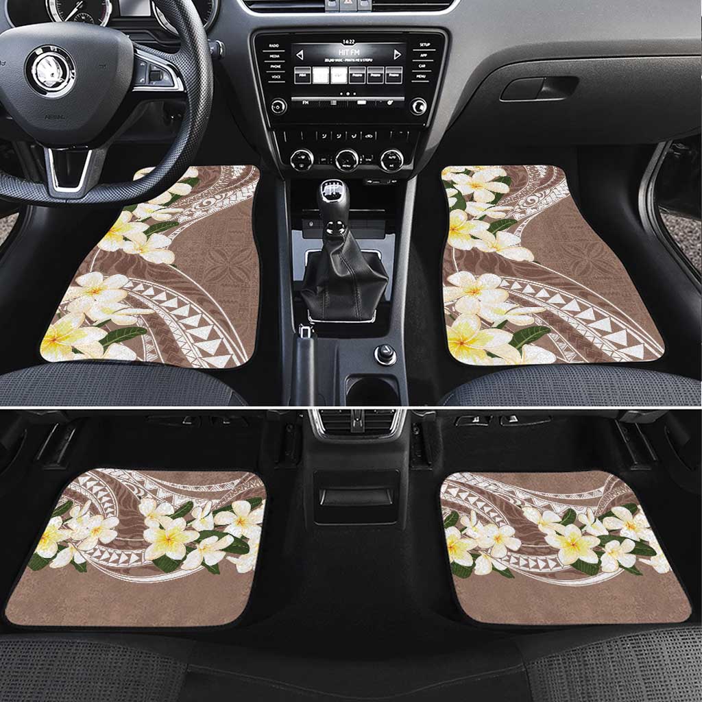 Aloha Hawaii Festive Car Mats Frangipani Lace Classic - Beige