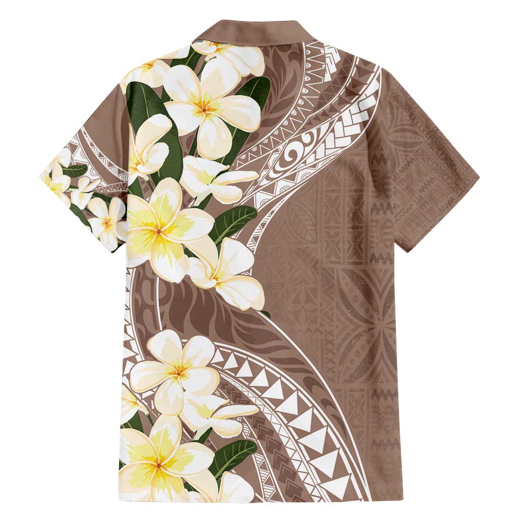 Aloha Hawaii Festive Family Matching Long Sleeve Bodycon Dress and Hawaiian Shirt Frangipani Lace Classic - Beige LT7 - Polynesian Pride