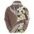 Aloha Hawaii Festive Hoodie Frangipani Lace Classic - Beige