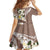 Aloha Hawaii Festive Kid Short Sleeve Dress Frangipani Lace Classic - Beige