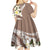 Aloha Hawaii Festive Kid Short Sleeve Dress Frangipani Lace Classic - Beige