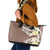 Aloha Hawaii Festive Leather Tote Bag Frangipani Lace Classic - Beige