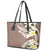 Aloha Hawaii Festive Leather Tote Bag Frangipani Lace Classic - Beige