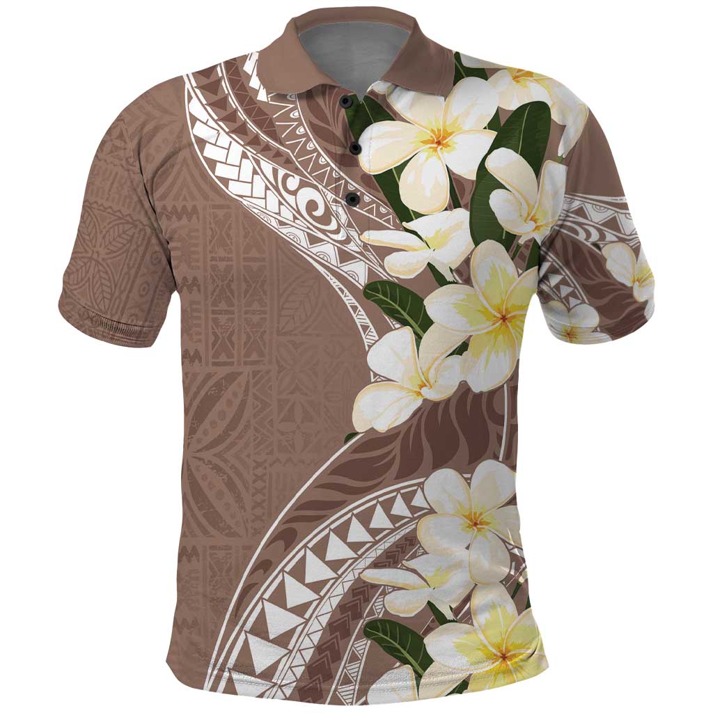 Aloha Hawaii Festive Polo Shirt Frangipani Lace Classic - Beige LT7 Beige - Polynesian Pride