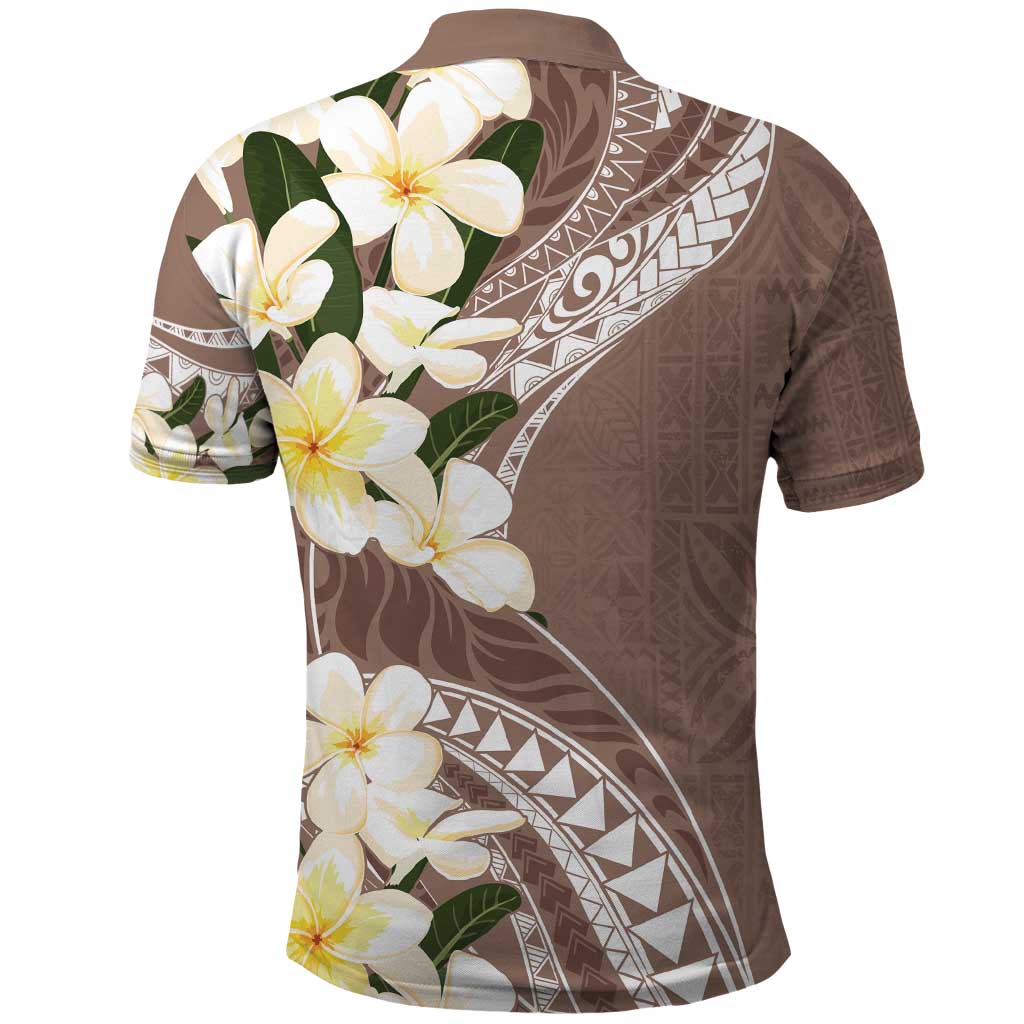 Aloha Hawaii Festive Polo Shirt Frangipani Lace Classic - Beige LT7 - Polynesian Pride