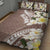 Aloha Hawaii Festive Quilt Bed Set Frangipani Lace Classic - Beige