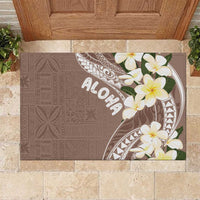 Aloha Hawaii Festive Rubber Doormat Frangipani Lace Classic - Beige