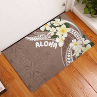 Aloha Hawaii Festive Rubber Doormat Frangipani Lace Classic - Beige